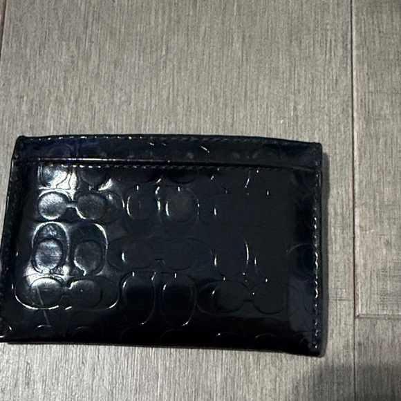 Coach Embossed Black Card Holder - Picture 2 of 4